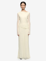 AMANDA LONG SLEEVE MAXI DRESS - LEMON SORBET