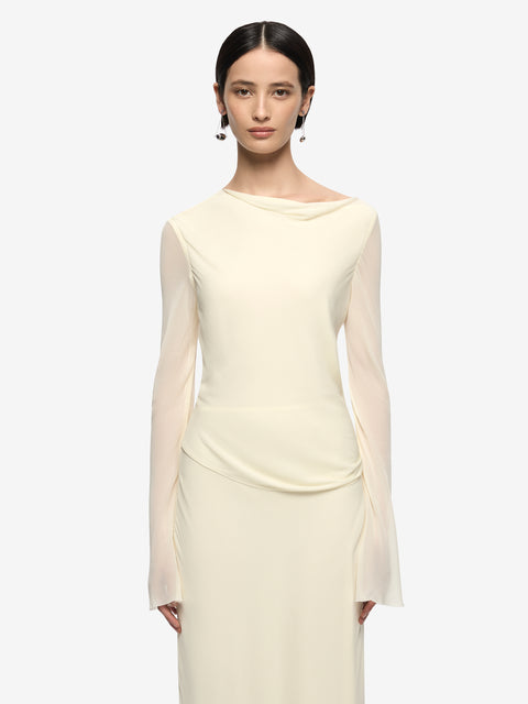 AMANDA LONG SLEEVE MAXI DRESS - LEMON SORBET
