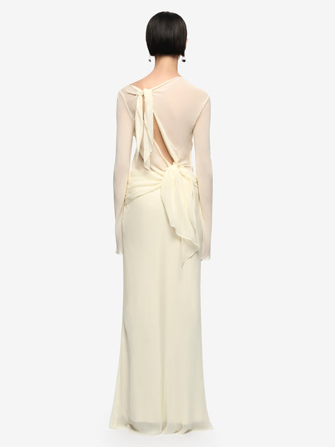 AMANDA LONG SLEEVE MAXI DRESS - LEMON SORBET