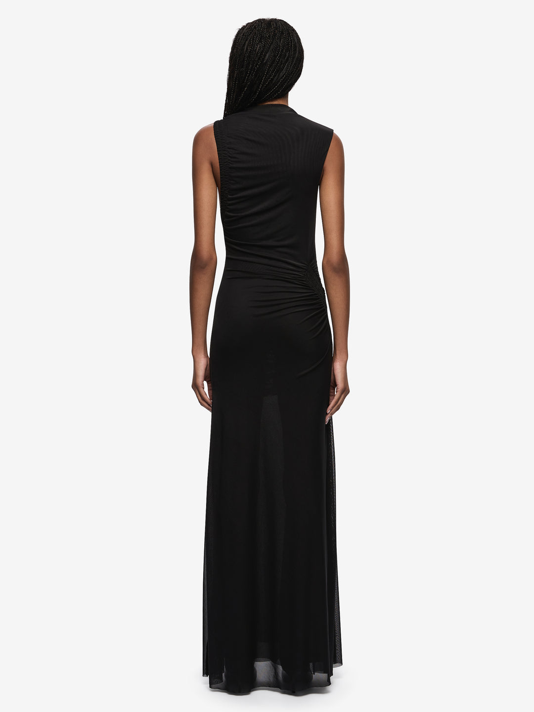 MARABOU MAXI DRESS - BLACK