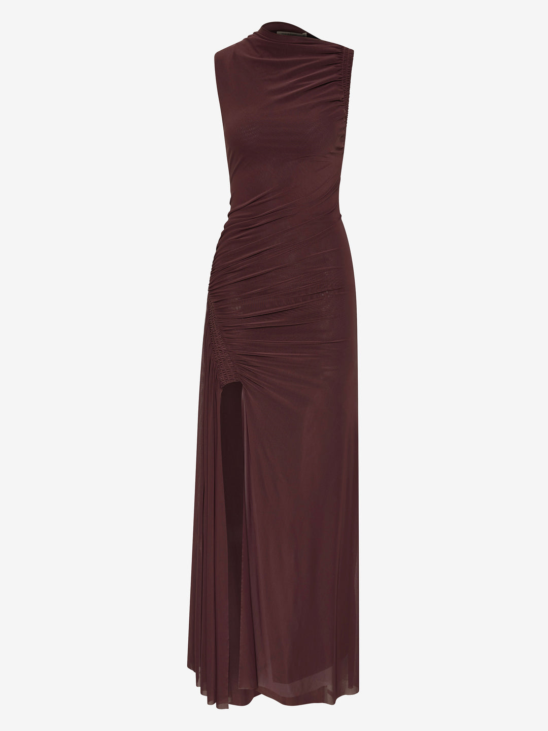 MARABOU MAXI DRESS - AUBERGINE