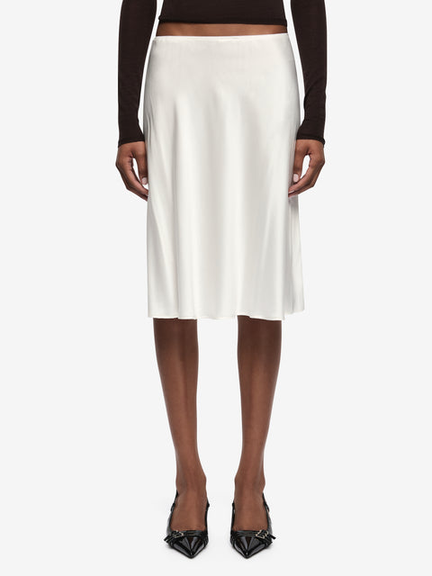 PIPER BIAS MIDI SKIRT - IVORY
