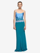 ORSINA SCOOP MAXI DRESS - AZURE BLUE/JADE