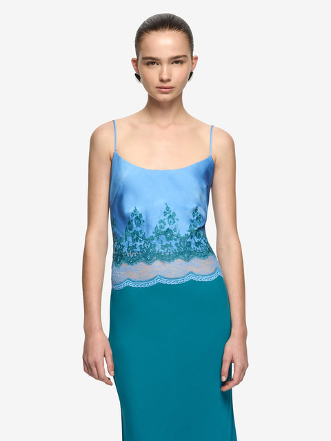 ORSINA SCOOP MAXI DRESS - AZURE BLUE/JADE