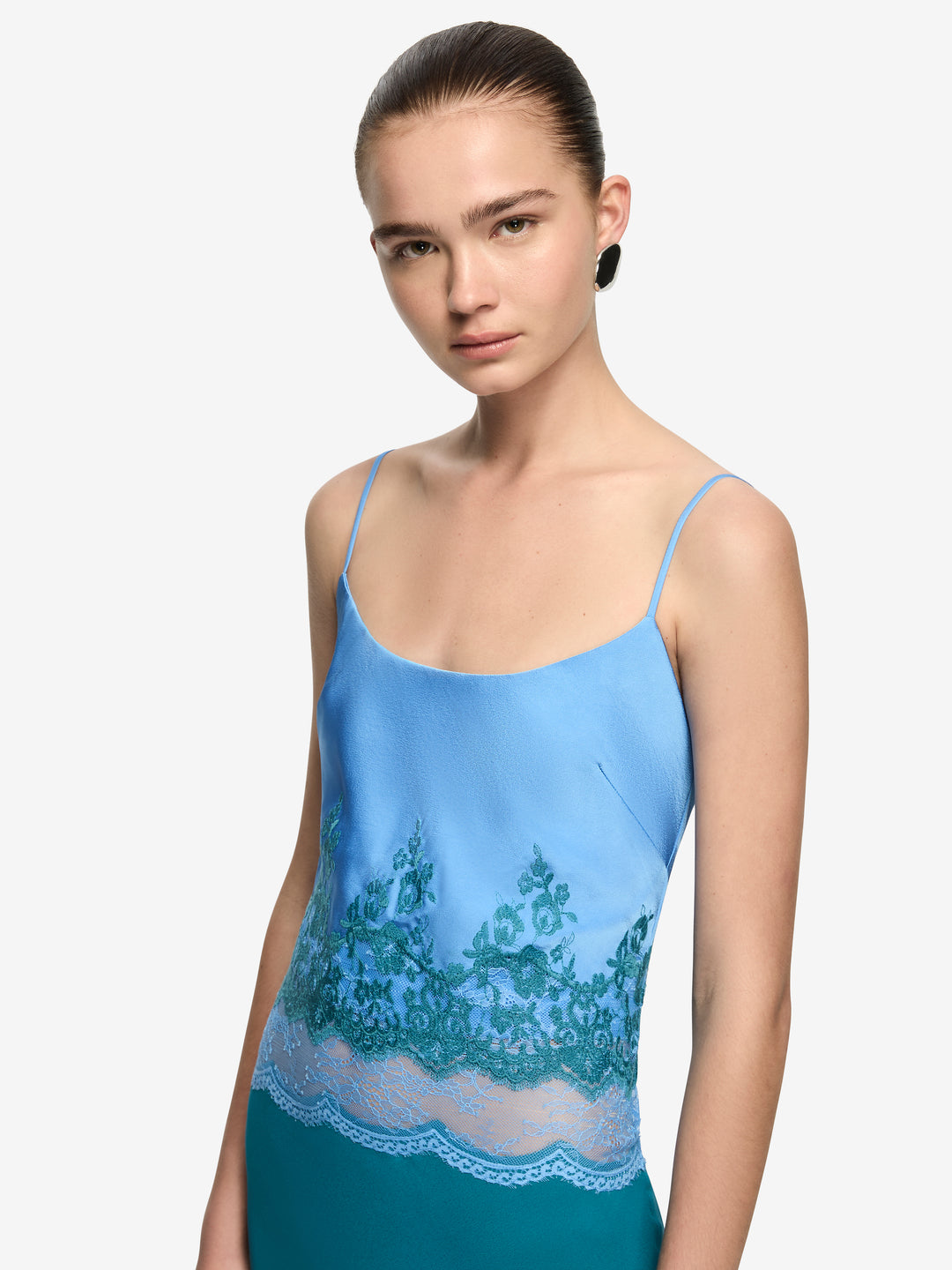 ORSINA SCOOP MAXI DRESS - AZURE BLUE/JADE