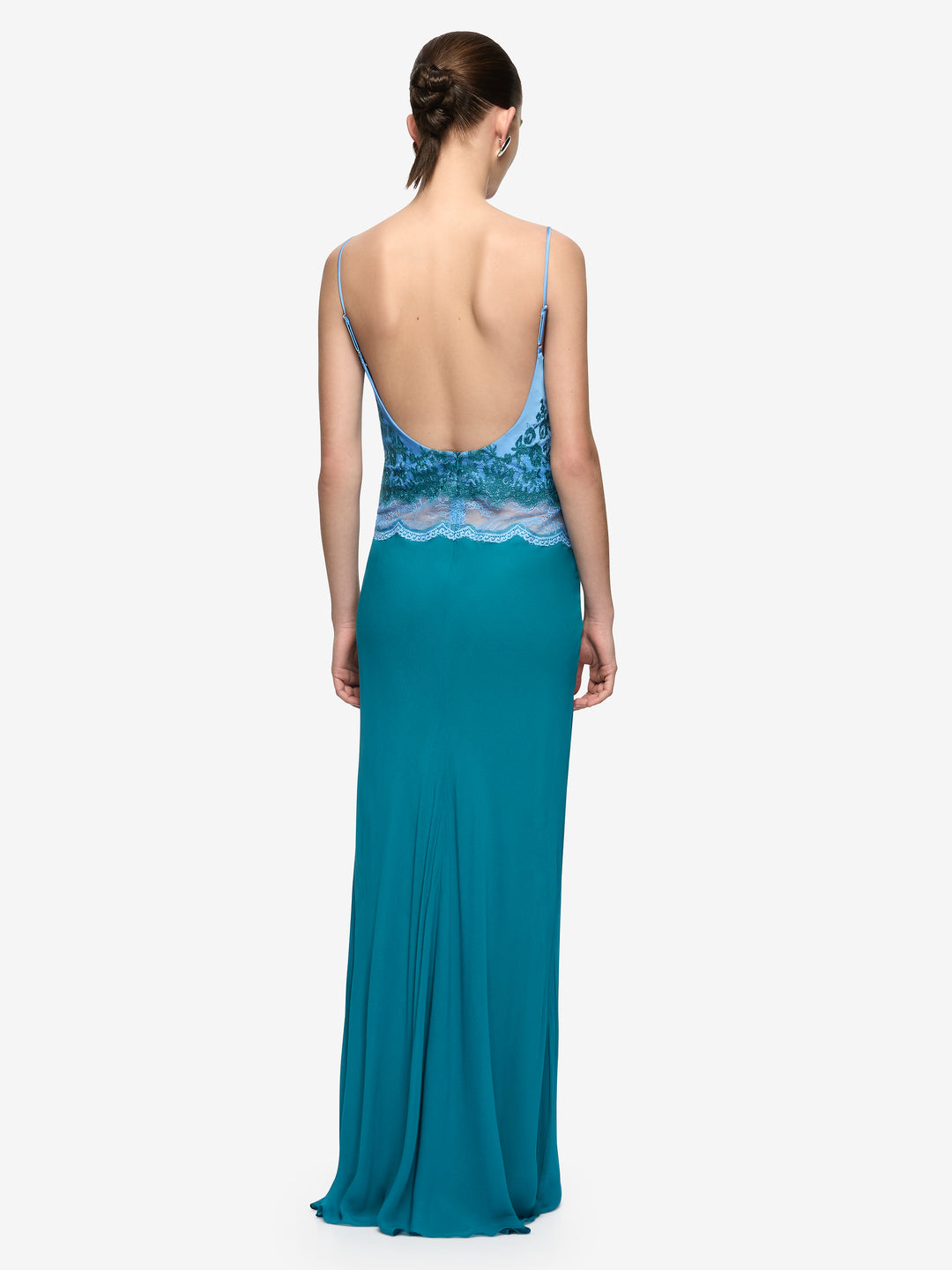 ORSINA SCOOP MAXI DRESS - AZURE BLUE/JADE
