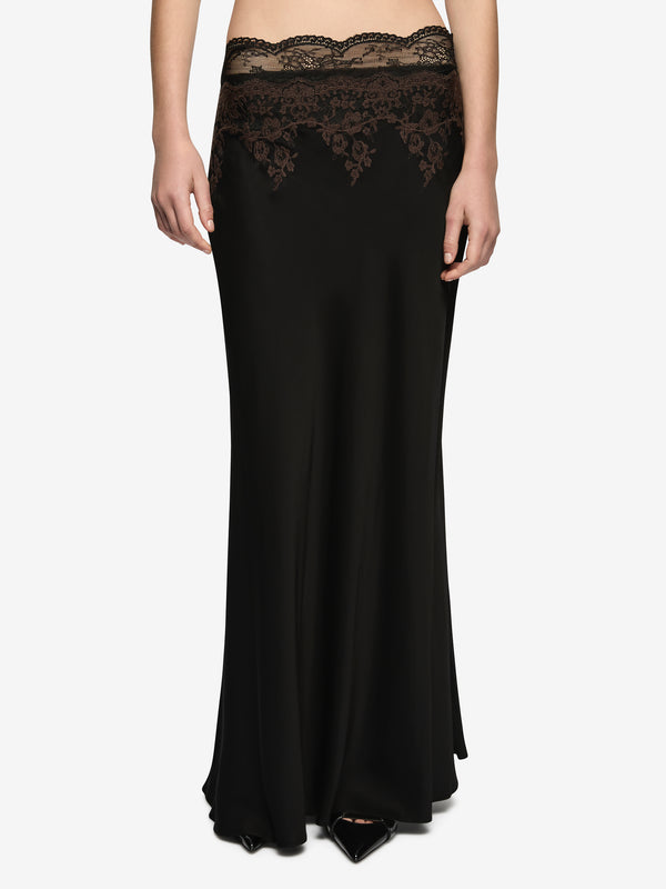 ORSINA MAXI SKIRT - BLACK/BITTER CHOC