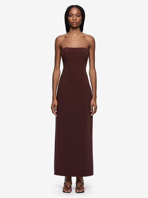 ROMEE STRAPLESS MAXI DRESS - RAISIN