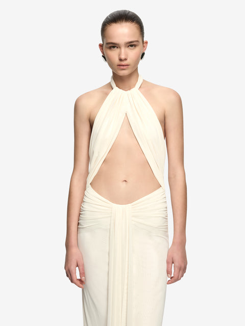 VALLETTA CUT OUT MAXI DRESS - BUTTERCREAM