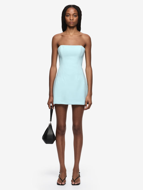 ROMEE STRAPLESS MINI DRESS - GLACIER BLUE