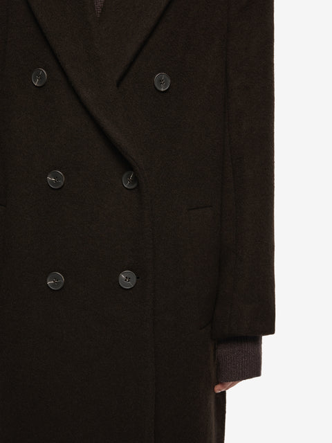 RUTHE WOOL COAT - DARK CHOCOLATE