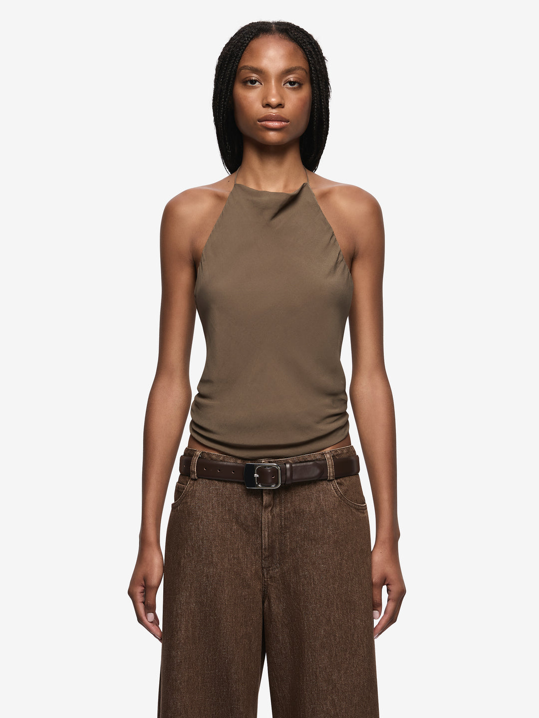 SAMANTHA HALTER TOP - TWIG