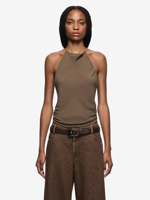 SAMANTHA HALTER TOP - TWIG