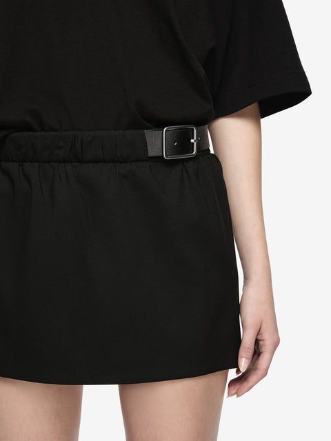 HENLEY BELT SKIRT - BLACK