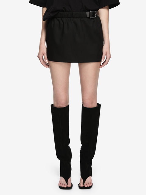 HENLEY BELT SKIRT - BLACK
