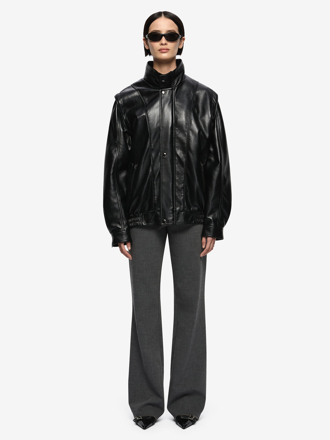 STEVIE LONGLINE JACKET - BLACK