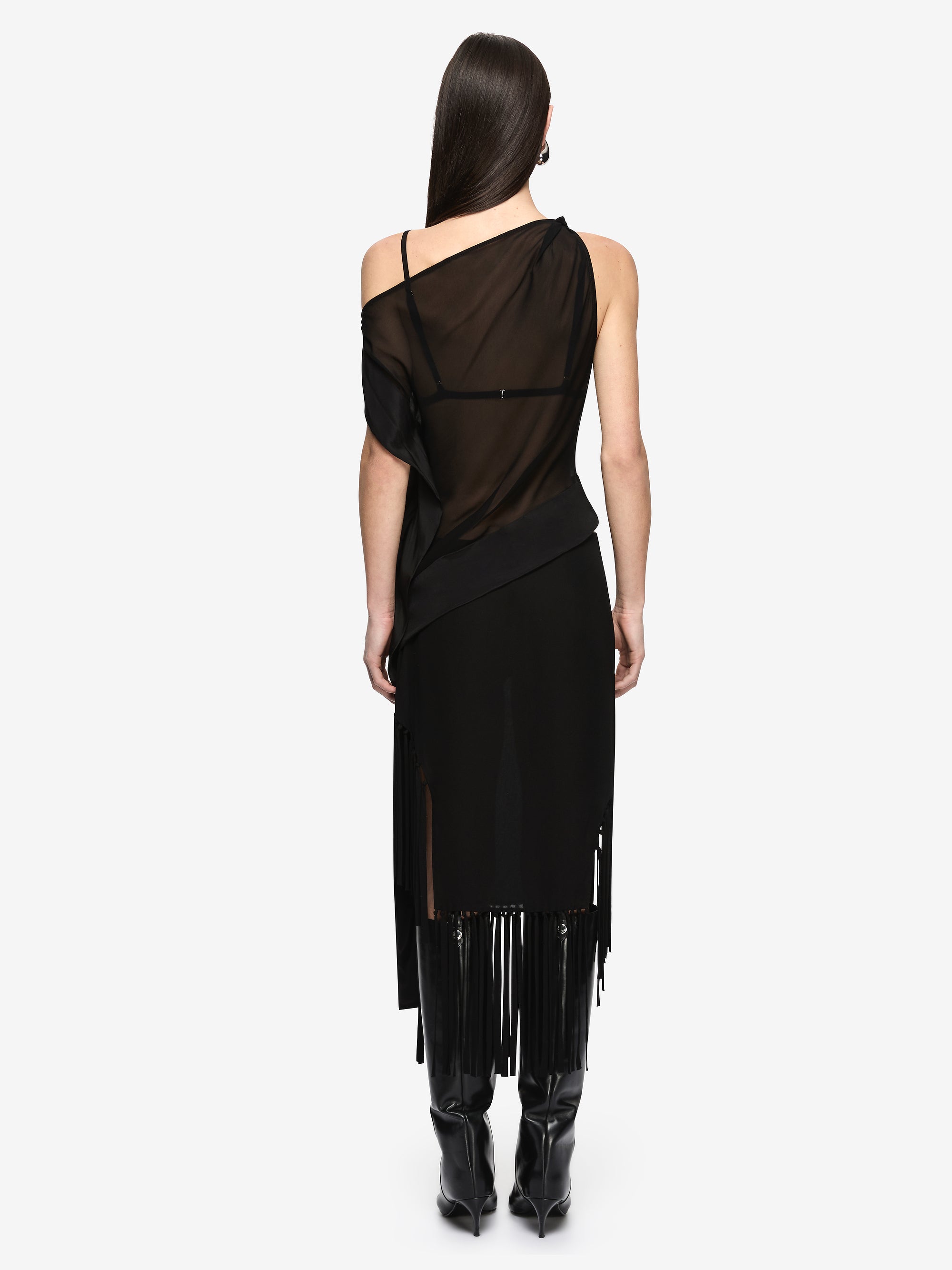 MELISSA FRINGE MIDI SKIRT - BLACK – BEC + BRIDGE US