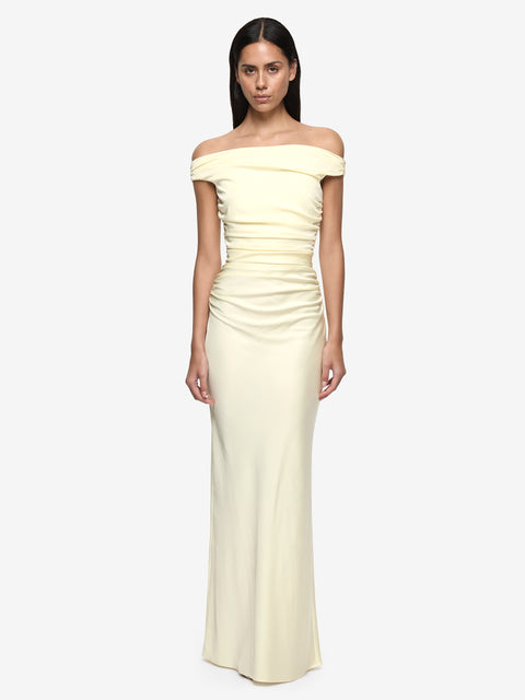 ETERNITY OFF SHOULDER MAXI - ICE YELLOW