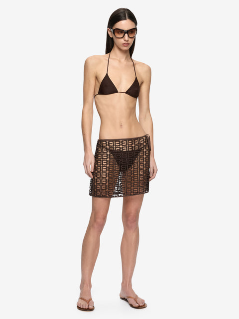 MYLOS MINI SKIRT - DARK CHOCOLATE