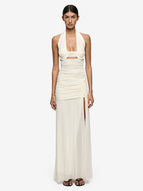 VIOLA SPIRAL MAXI DRESS - BUTTERCREAM