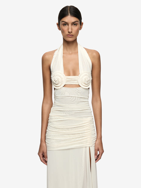 VIOLA SPIRAL MAXI DRESS - BUTTERCREAM