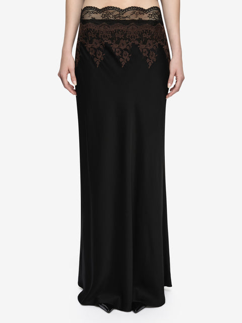 ORSINA MAXI SKIRT - BLACK/BITTER CHOC
