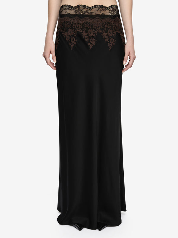 ORSINA MAXI SKIRT - BLACK/BITTER CHOC