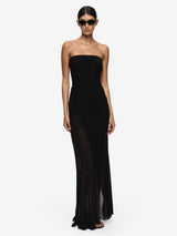 WILLORIN STRAPLESS MAXI DRESS - BLACK
