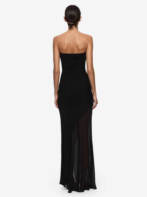 WILLORIN STRAPLESS MAXI DRESS - BLACK