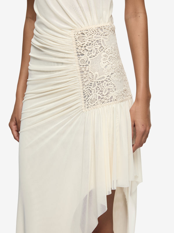 WINSLOW STRAPLESS ASYM DRESS - BUTTERCREAM