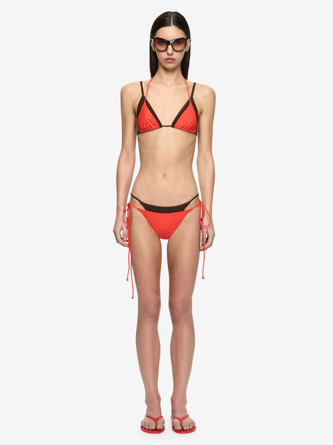 ATLANTIS LAYERED BIKINI TOP - FLAME/DARK CHOC