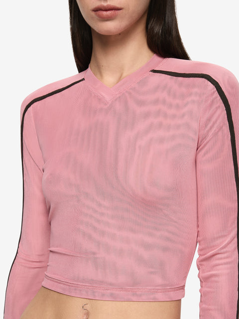 ALYNA LONG SLEEVE TOP - BLUSH/BITTER CHOC