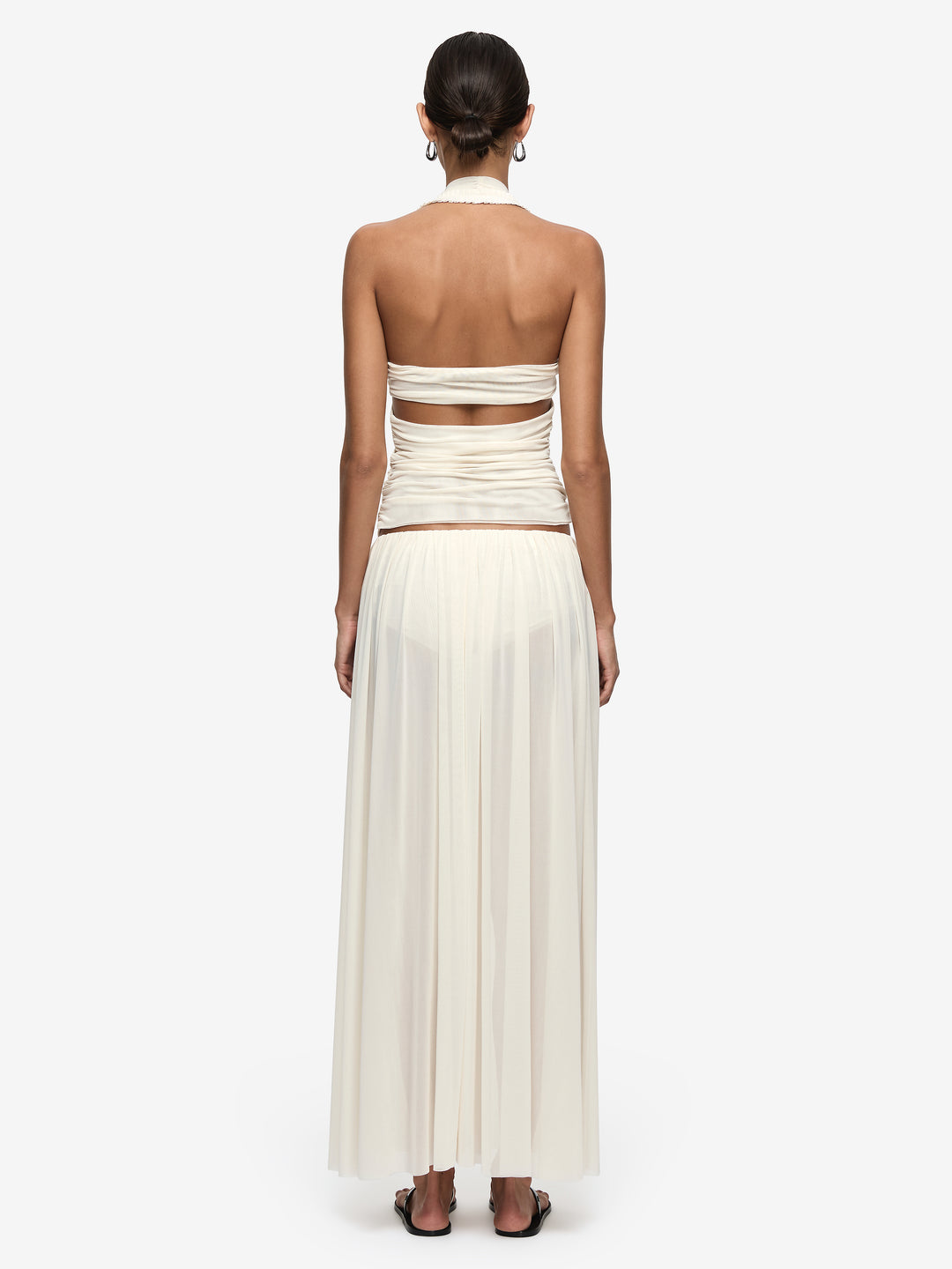 DANTE SPIRAL HALTER TOP - BUTTERCREAM