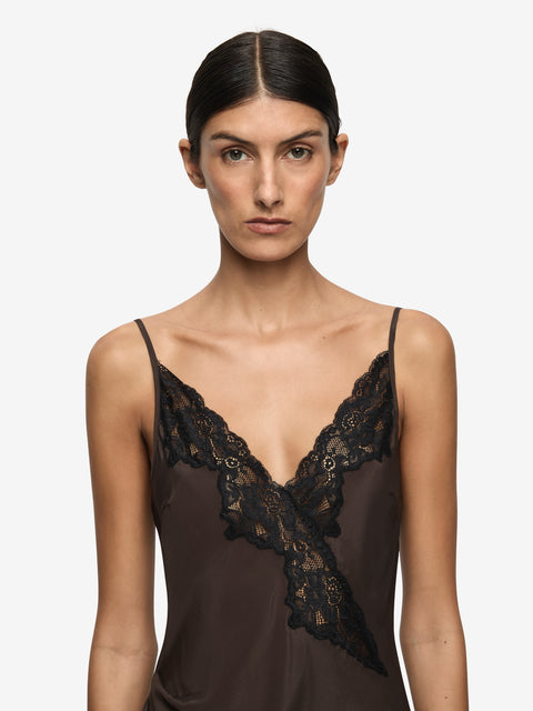 MAISON MINI DRESS - DARK CHOCOLATE/BLACK