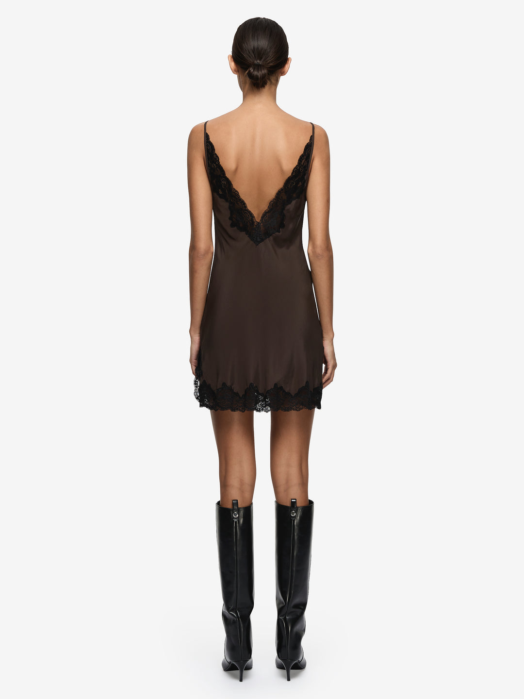 MAISON MINI DRESS - DARK CHOCOLATE/BLACK 4 MAISON MINI DRESS - DARK CHOCOLATE/BLACK 4