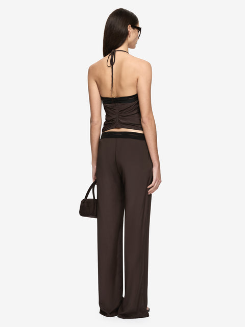 ELENI PANT - DARK CHOCOLATE/BLACK
