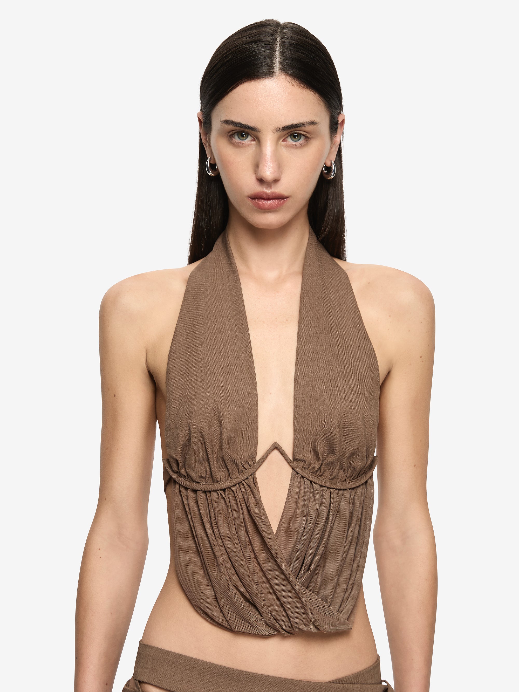 MIKA DRAPE TOP - TAUPE – BEC + BRIDGE US