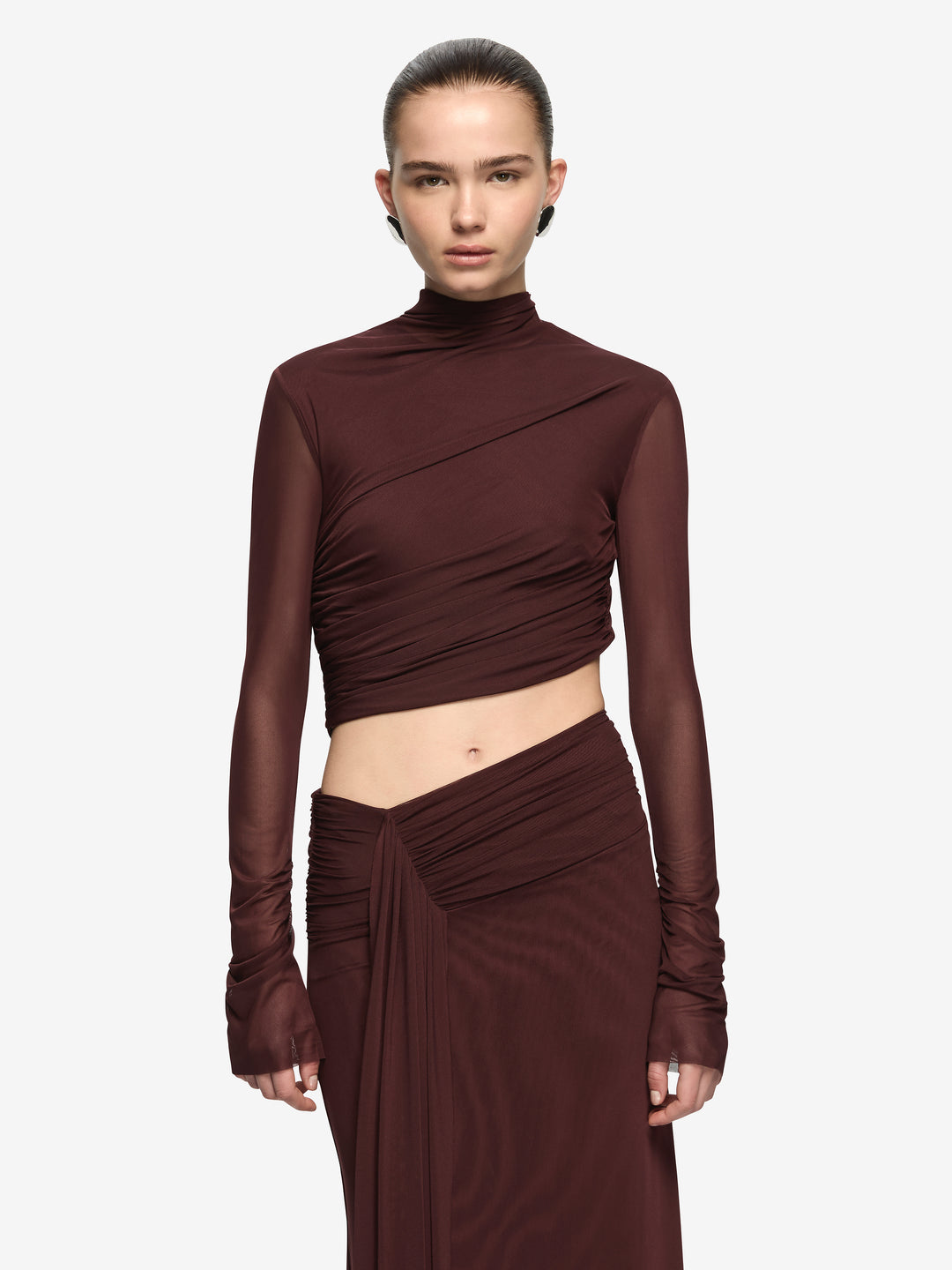 CONNI LONG SLEEVE MAXI DRESS - PLUM