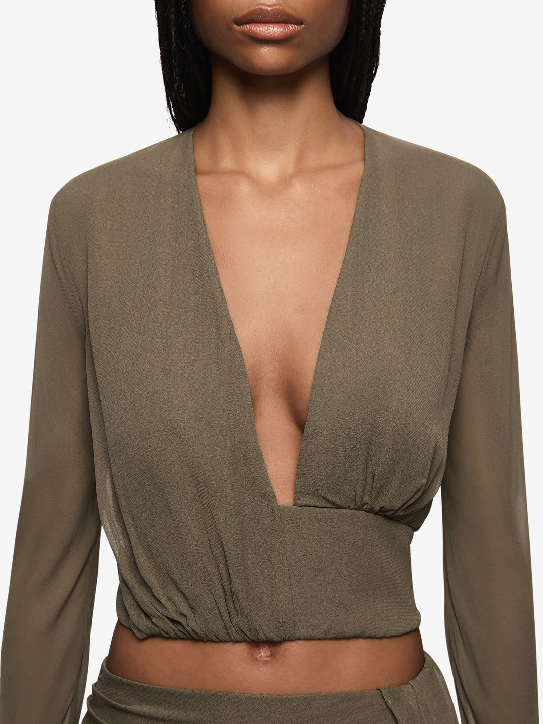 ISABELLA LONG SLEEVE TOP - TWIG