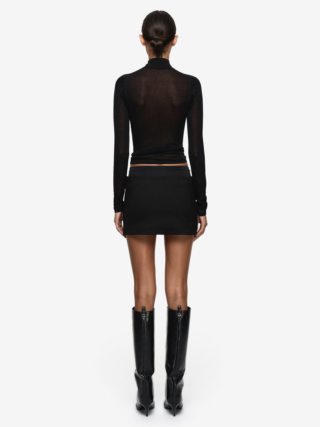 MIRREN CONTRAST MINI SKIRT - BLACK