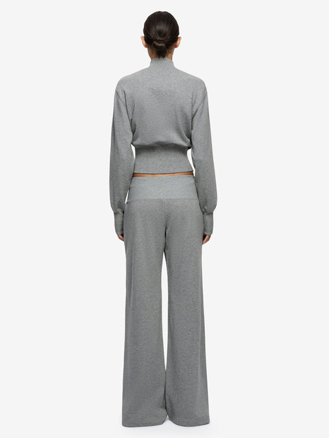 STEPH HALF ZIPPER JUMPER - GREY MARLE