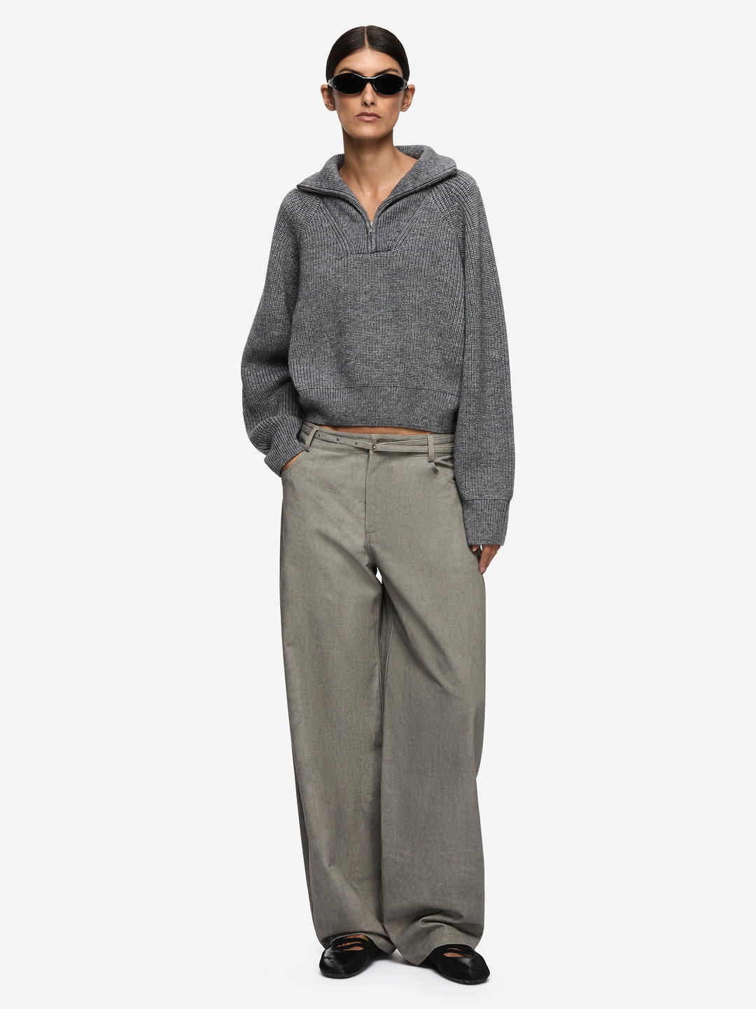 TORIE CROPPED JUMPER - CHARCOAL