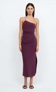 ANDY ASYM MIDI DRESS - PLUM