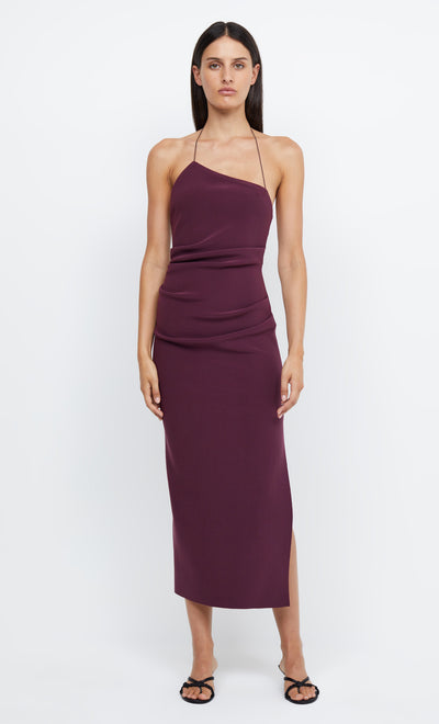 ANDY ASYM MIDI DRESS - PLUM