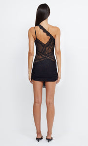 RIA ASYM MINI DRESS - BLACK