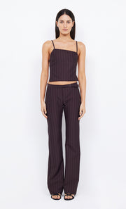 JADE ASYMMETRIC TOP - PLUM PINSTRIPE