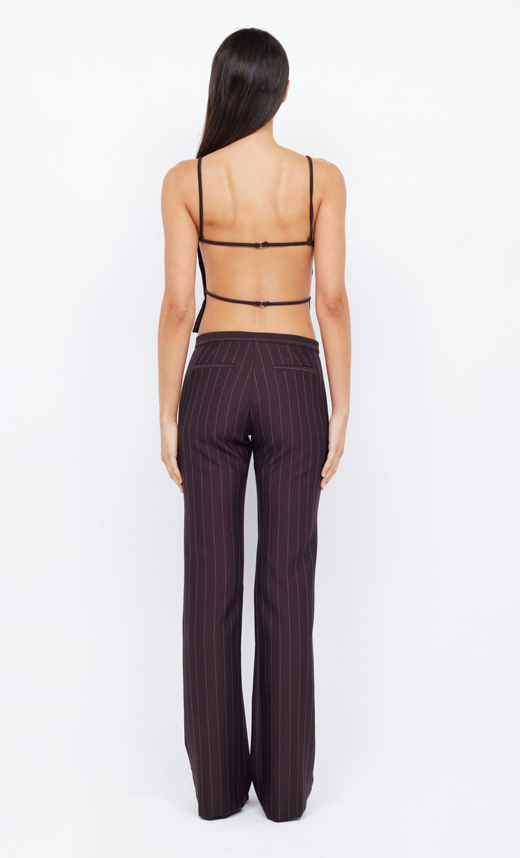 JADE ASYMMETRIC TOP - PLUM PINSTRIPE