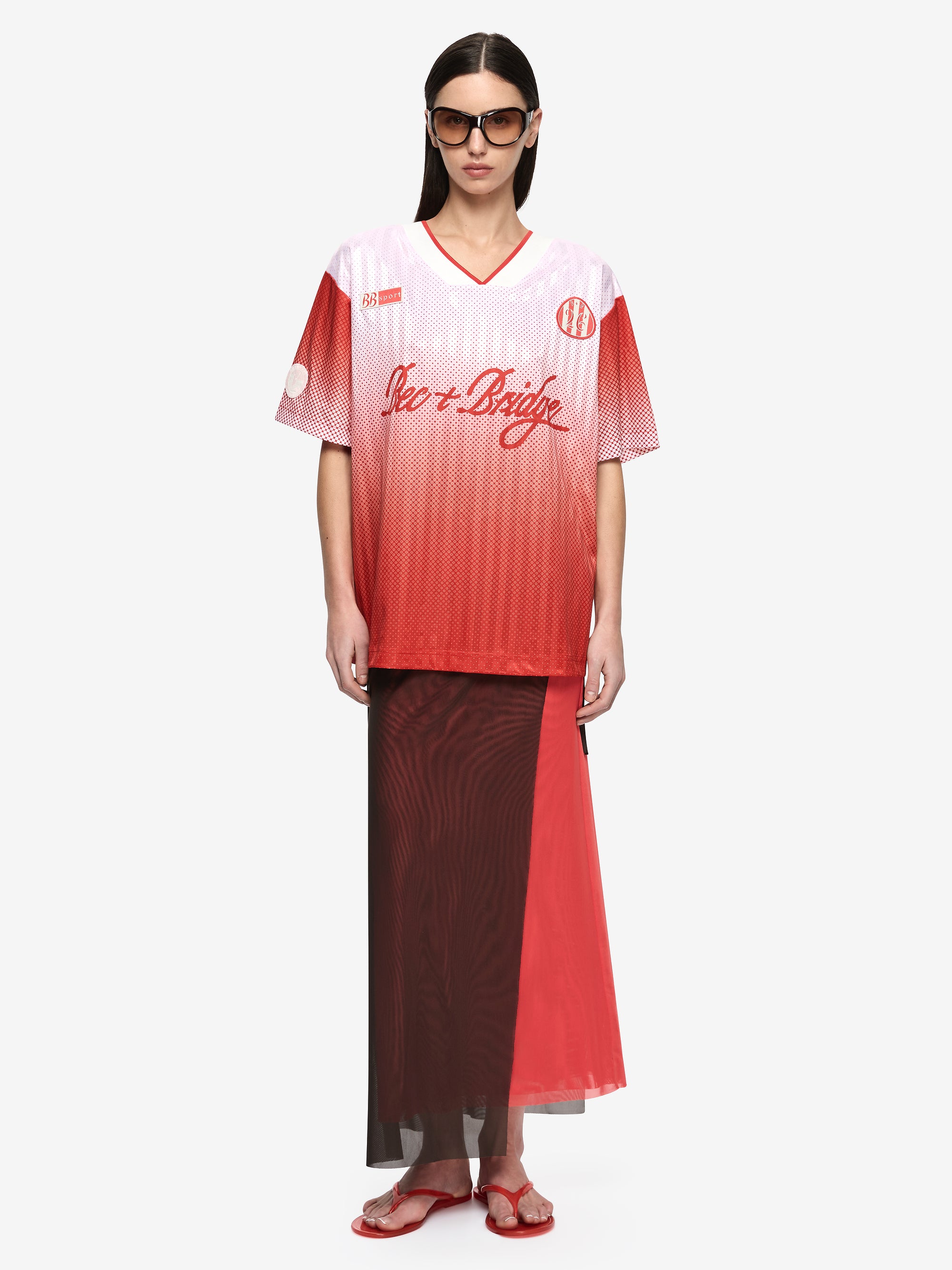 ZELIA JERSEY T SHIRT - FLAME OMBRE – BEC + BRIDGE US