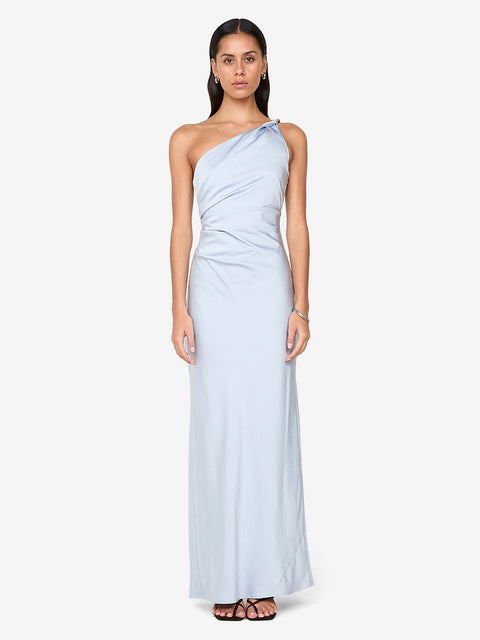 LUNETTA ASYM DRESS - DUSTY BLUE