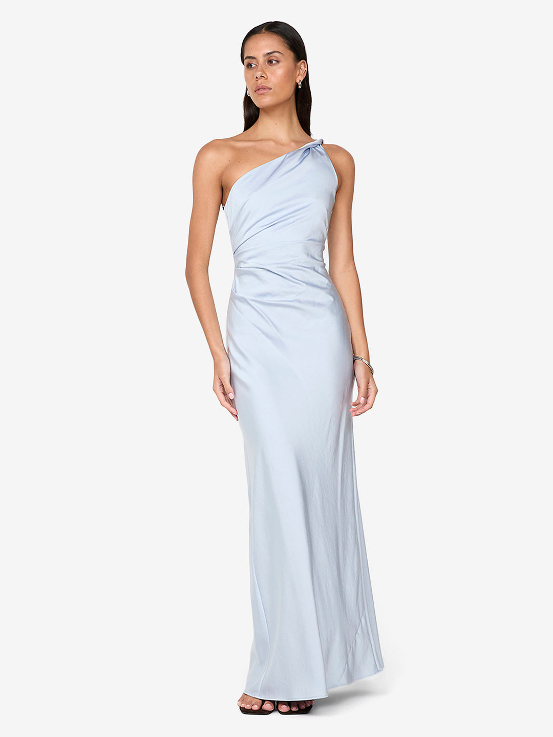 LUNETTA ASYM DRESS - DUSTY BLUE